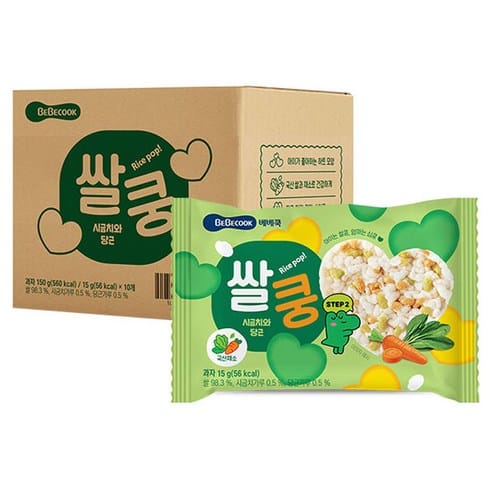 베베쿡 쌀쿵 시금치와 당근, 역대 최저가 갱신...15,110원