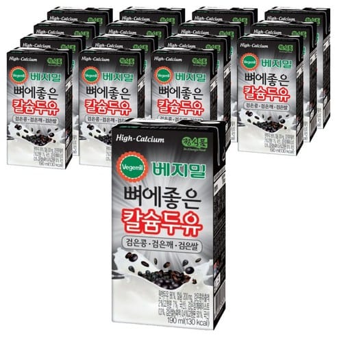 베지밀 뼈에좋은 칼슘두유 검은콩 깨 쌀(190ml×32개) 쿠팡 최저가 15,800원 가격 추적 후기