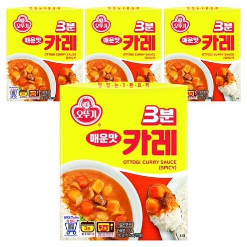 오뚜기3분 카레 매운맛, 어제 11,500원 → 오늘 10,150원
