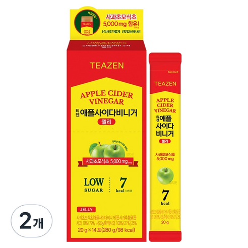 티젠 애사비 애플사이다비니거 젤리, 어제 24,900원 → 오늘 21,210원