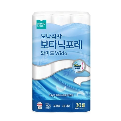 모나리자 보타닉포레 와이드 3겹 천연펄프 화장지 쿠팡 24,700원 역대 최저가 가격 추적 후기