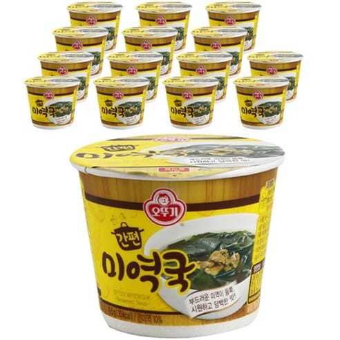오뚜기 간편 미역국 컵국, 어제 14,000원대 → 오늘 12,370원