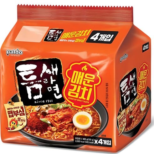 틈새라면 매운김치 120g, 최저가 근접